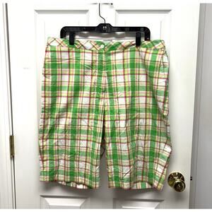 E P Pro Bermuda Shorts, Pink Green Plaid, Golf, Activewear, Women's Size 16